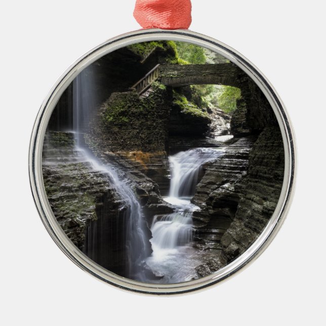 Waterfalls at Watkins Glen, NY Metal Ornament (Front)