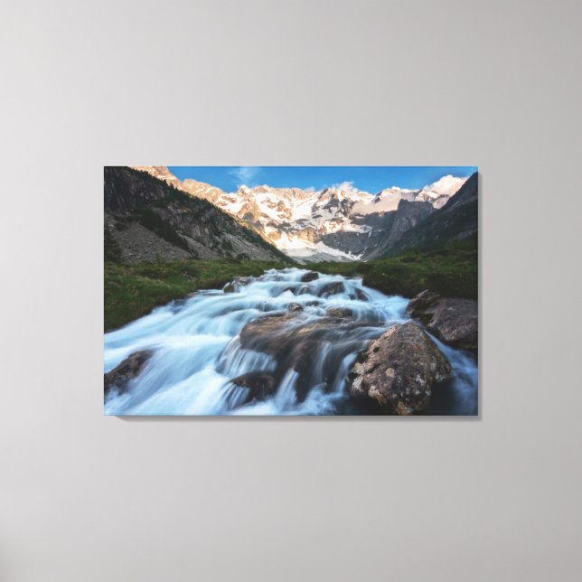 Waterfalls | Aviolo Lake, Italy Canvas Print (Front)