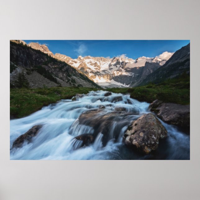 Waterfalls | Aviolo Lake, Italy Poster (Front)
