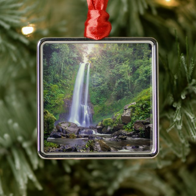 Waterfalls | Bali, Indonesia Metal Ornament (Tree)