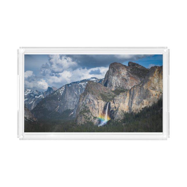 Waterfalls | Bridal Veil Falls Yosemite California Acrylic Tray (Front)