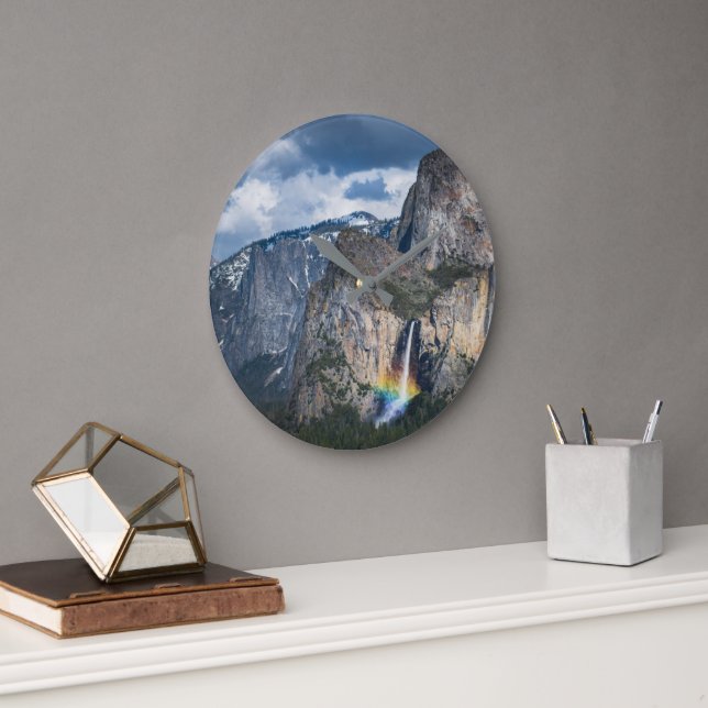 Waterfalls | Bridal Veil Falls Yosemite California Large Clock (Office)