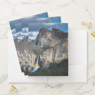Waterfalls Bridal Veil Falls Yosemite California Pocket Folder