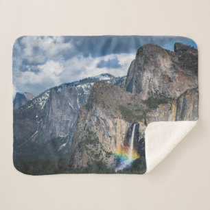 Waterfalls   Bridal Veil Falls Yosemite California Sherpa Blanket