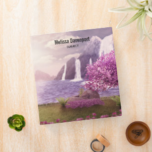 Waterfalls & Cherry Trees around a Lake 3 Ring Binder