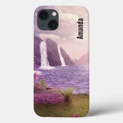 Waterfalls  Cherry Trees around a Lake iPhone 13 Case