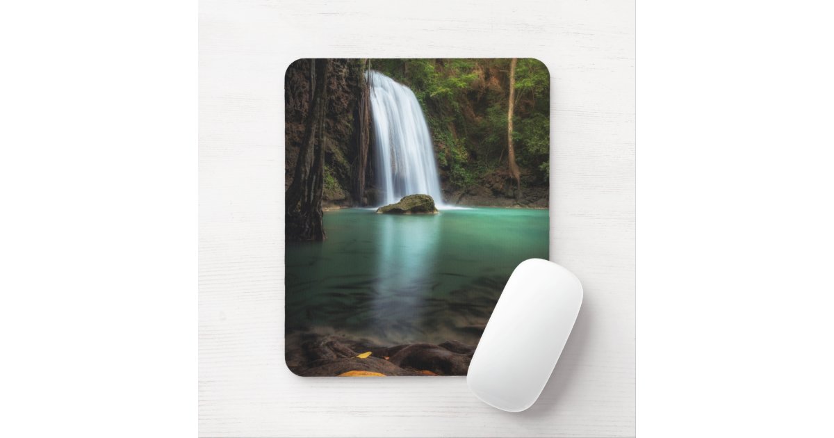 Waterfalls | Erawan Waterfall, Thailand Mouse Pad | Zazzle