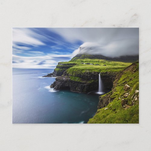 Waterfalls  Faroe Islands Denmark Postcard