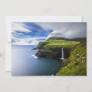 Waterfalls Faroe Islands, Denmark Thank You Card