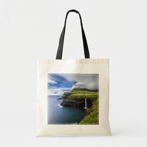 Waterfalls  Faroe Islands Denmark Tote Bag