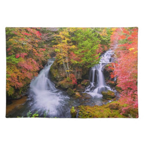 Waterfalls  Faucet Waterfalls Nikko Japan Fall Cloth Placemat