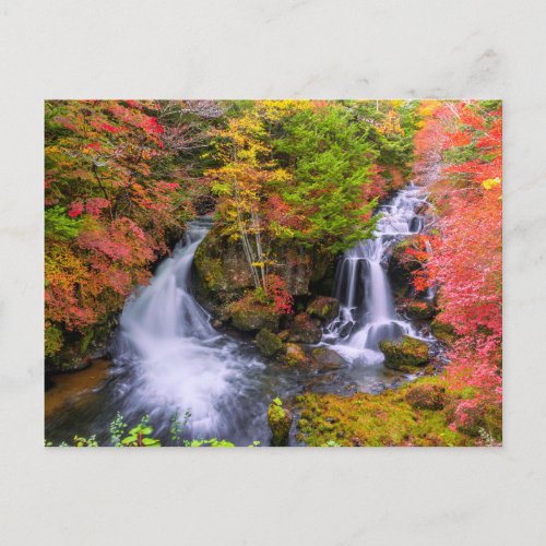 Waterfalls  Faucet Waterfalls Nikko Japan Fall Postcard