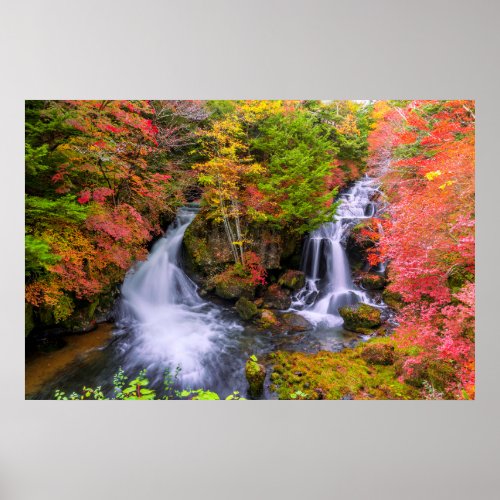 Waterfalls  Faucet Waterfalls Nikko Japan Fall Poster