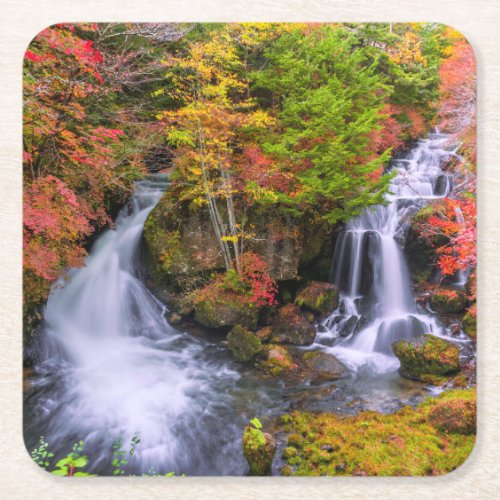 Waterfalls  Faucet Waterfalls Nikko Japan Fall Square Paper Coaster