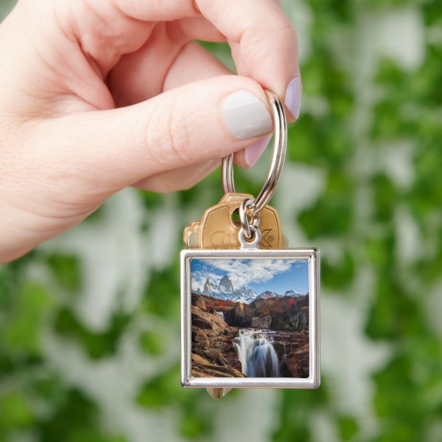 Waterfalls | Fitz Roy Mountain, Argentina Keychain (Hand)