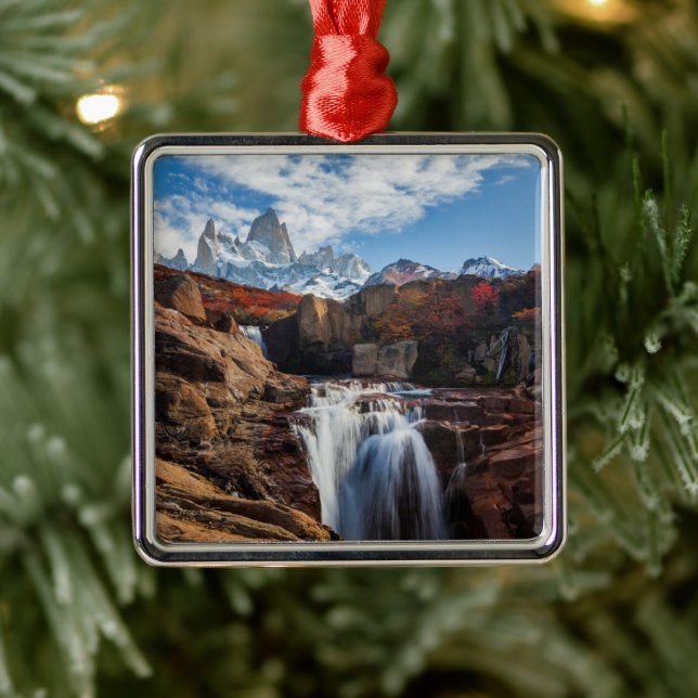 Waterfalls | Fitz Roy Mountain, Argentina Metal Ornament (Tree)