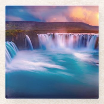 Waterfalls Glass Coaster by NatureTales at Zazzle