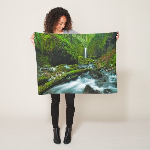 Waterfalls  Grotto Falls Oregon Fleece Blanket