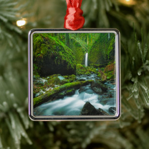 Waterfalls Grotto Falls, Oregon Metal Ornament