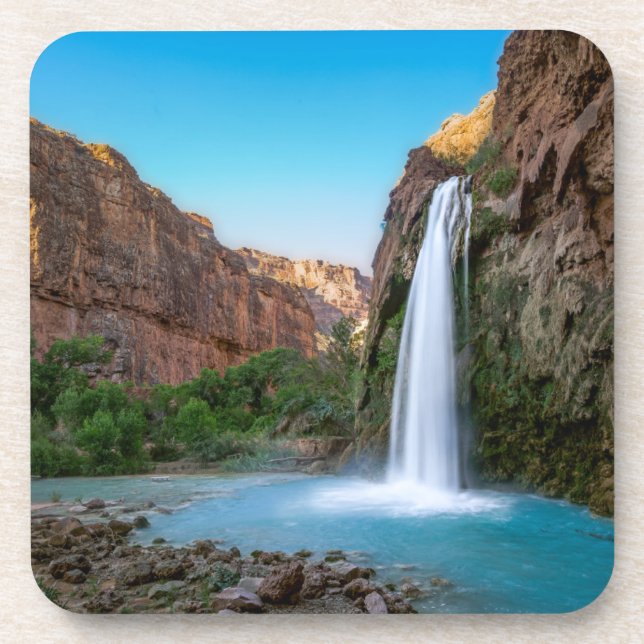 Waterfalls | Havasu Falls at Sunset Beverage Coaster (Front)