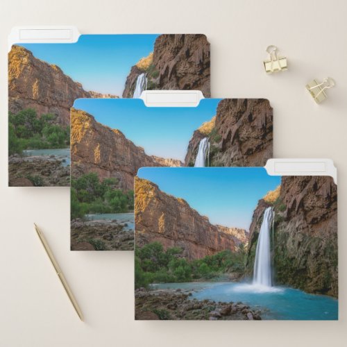 Waterfalls  Havasu Falls at Sunset File Folder