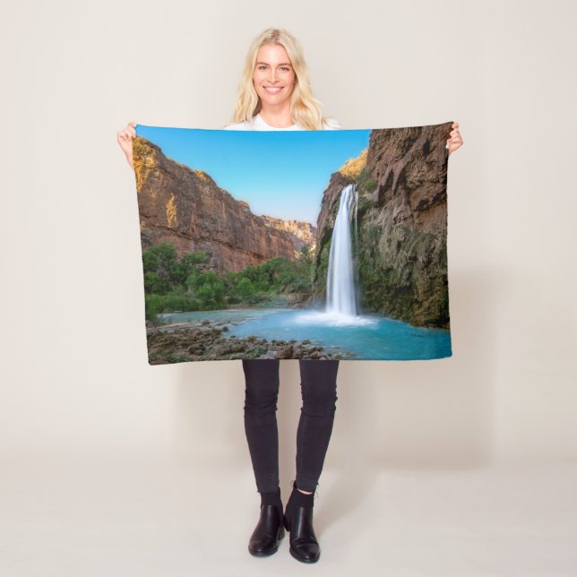 Waterfalls | Havasu Falls at Sunset Fleece Blanket (In Situ)