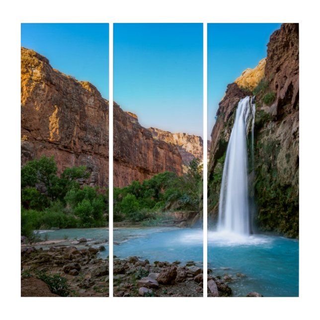 Waterfalls | Havasu Falls at Sunset Triptych (Front)
