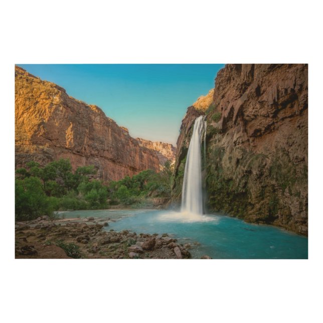 Waterfalls | Havasu Falls at Sunset Wood Wall Art (Front)