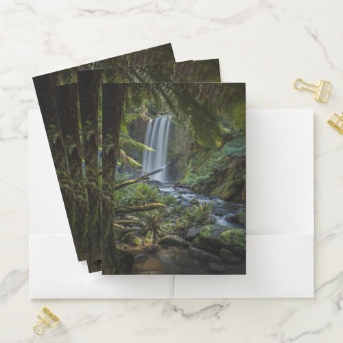 Waterfalls  Hopetoun Falls New Zealand Pocket Folder