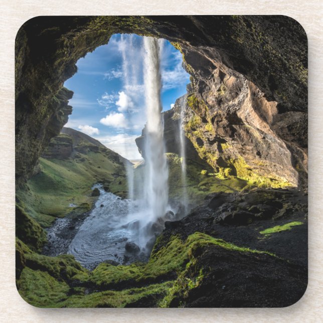 Waterfalls | Icelandic Waterfall Beverage Coaster (Front)