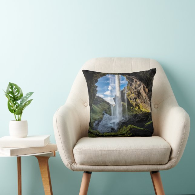 Waterfalls | Icelandic Waterfall Throw Pillow (Chair)