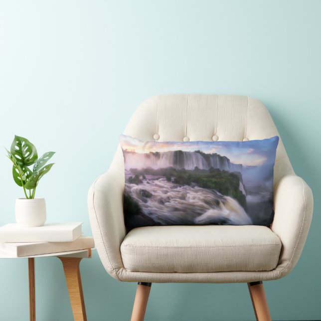 Waterfalls | Iguazu Waterfall, Brazil Lumbar Pillow (Chair)
