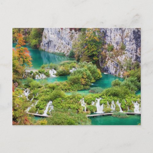 Waterfalls in Plitvice Lakes National Park Postcard