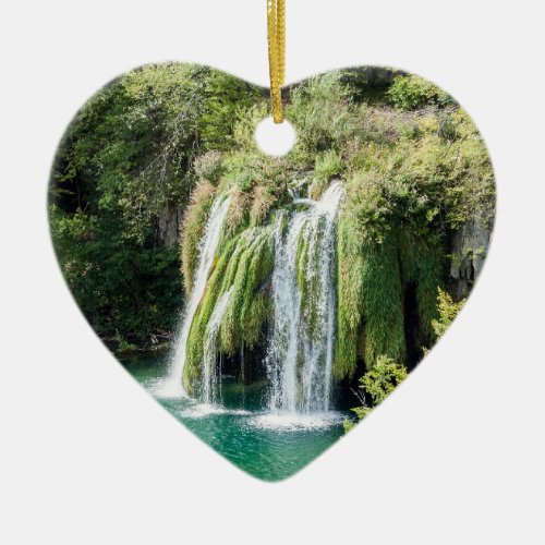 Waterfalls in Plitvice National Park _ Croatia Ceramic Ornament