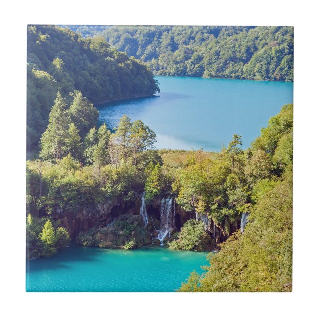 Waterfalls in Plitvice National Park - Croatia Ceramic Tile (Front)
