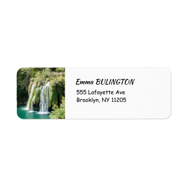 Waterfalls in Plitvice National Park - Croatia Label (Front)