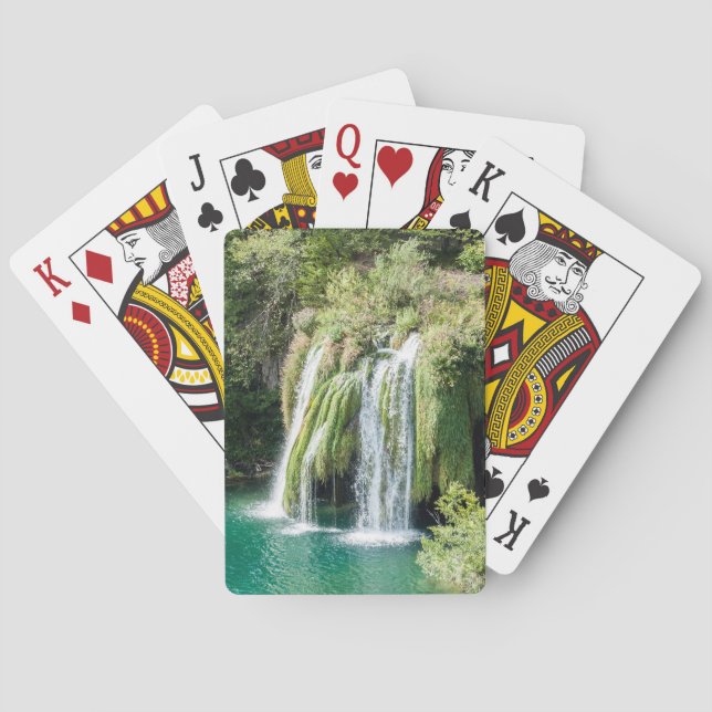 Waterfalls in Plitvice National Park - Croatia Poker Cards (Back)