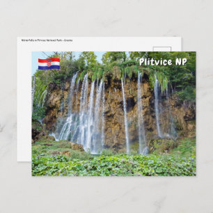 Waterfalls in Plitvice National Park - Croatia Postcard