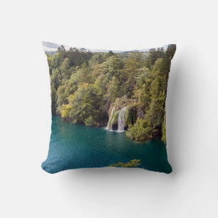Waterfalls in Plitvice National Park - Croatia Throw Pillow