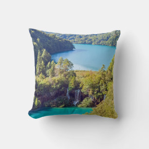 Waterfalls in Plitvice National Park - Croatia Throw Pillow