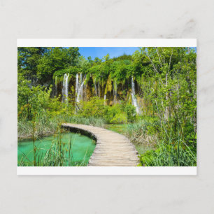 Waterfalls in Plitvice National Park in Croatia Postcard