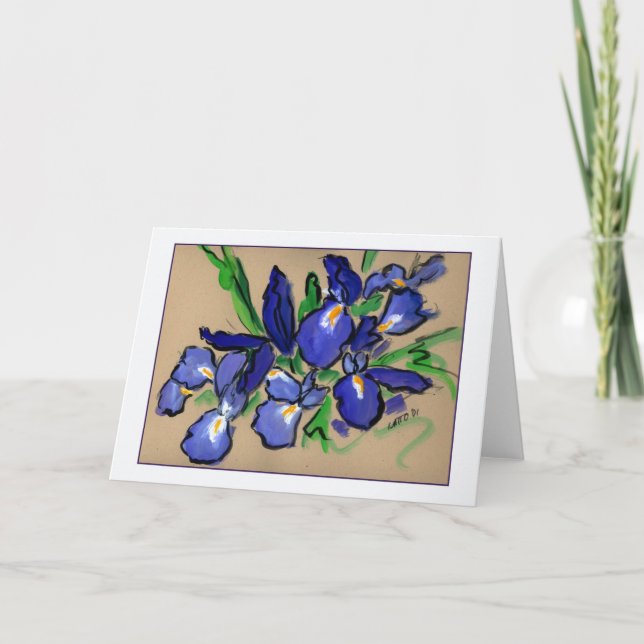 Waterfalls Iris Painting Greeting Card (Front)