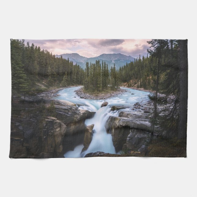Waterfalls | Jasper National Park, Canada Kitchen Towel (Horizontal)
