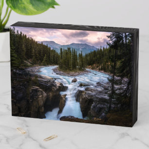 Waterfalls Jasper National Park, Canada Wooden Box Sign