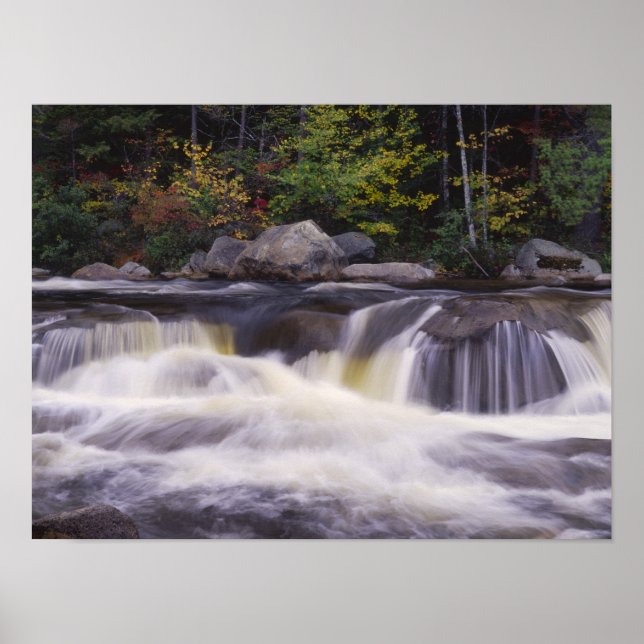Waterfalls, Kancamagus Highway, White Poster (Front)