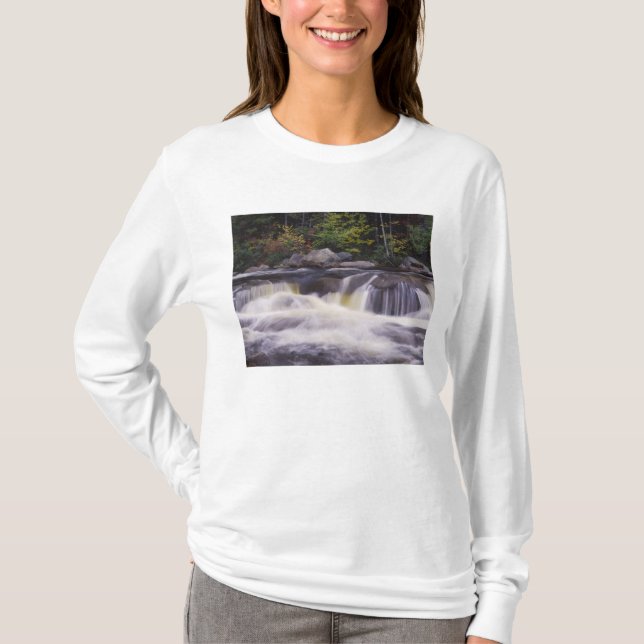 Waterfalls, Kancamagus Highway, White T-Shirt (Front)