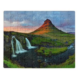 Waterfalls   Kirkjufell, Iceland Jigsaw Puzzle