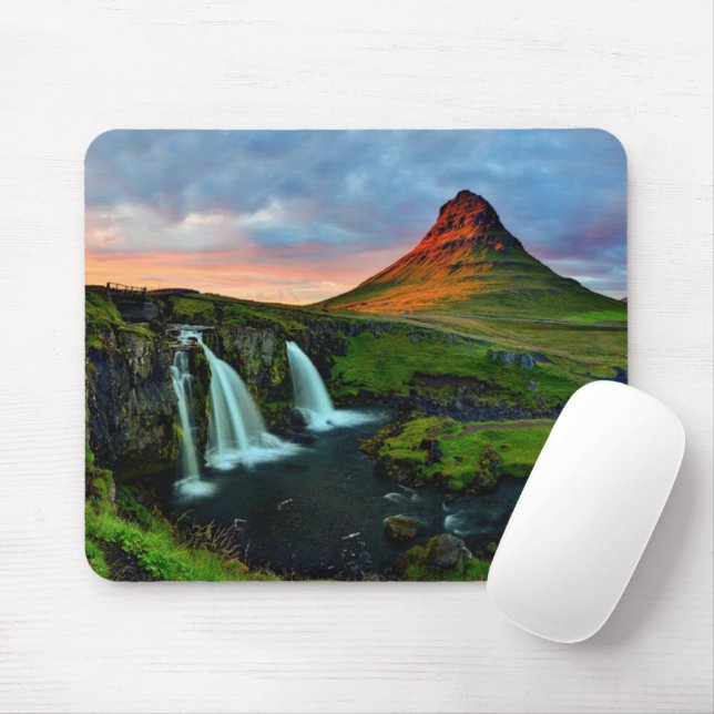 Waterfalls | Kirkjufell, Iceland Mouse Pad (With Mouse)