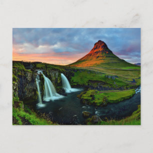 Waterfalls   Kirkjufell, Iceland Postcard