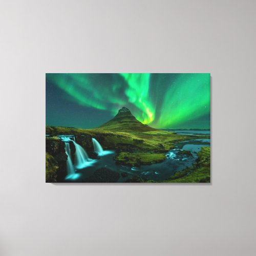Waterfalls  Kirkjufellfoss Waterfall Iceland Canvas Print